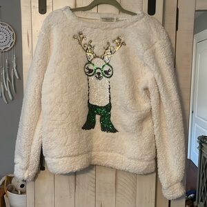 Chance or Fate holiday Sherpa crewneck